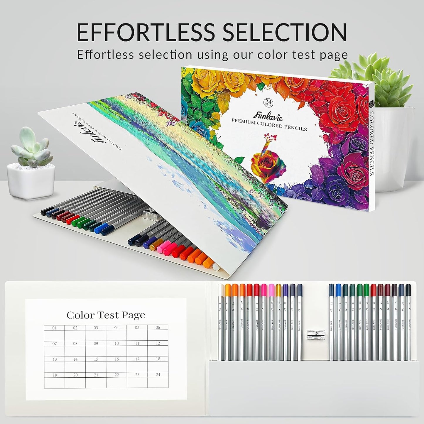 24 Colored Pencils for Adult Coloring Books,Drawing Pencils for sketching & Painting, Soft Core Oil-Based Coloring Pencil Set with Sharpener for Teens, Artists and Beginners