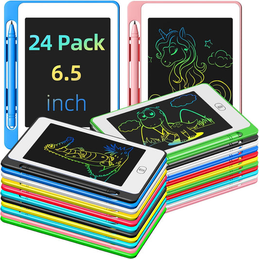 24 Pack LCD Writing Tablet for Kids, 6.5 Inch Colorful Doodle Board Drawing Tablet, Erasable Reusable Electronic Drawing Pads, Educational Learning Toys Birthday Gifts for Girls Boys Age 3 4 5 6 7 8