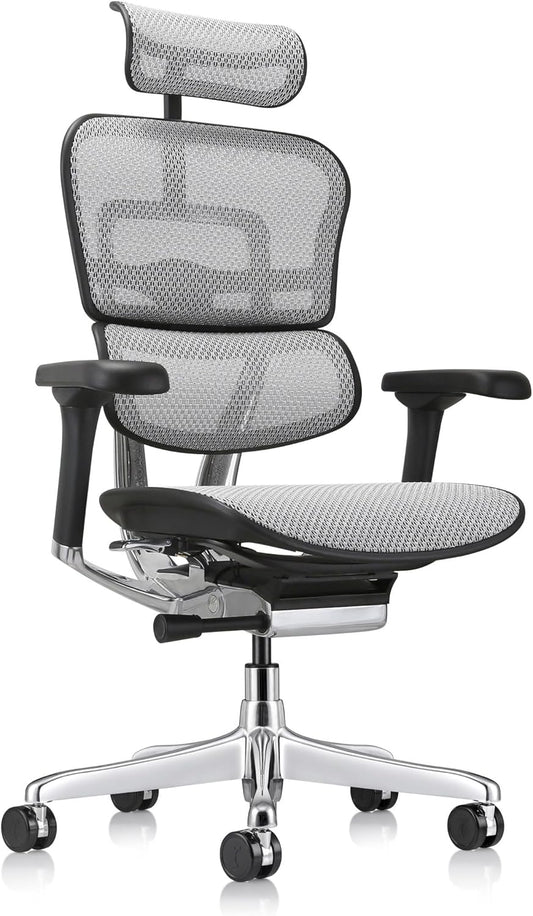 Ergohuman Eurotech ME7ERG GEN2 High Back Mesh Office Chair with Tilt Tension Control, Tilt Lock, Back Angle, Back Height, Synchro Tilt, Seat Height, Seat Depth, and Arm Height Adjustments, Grey