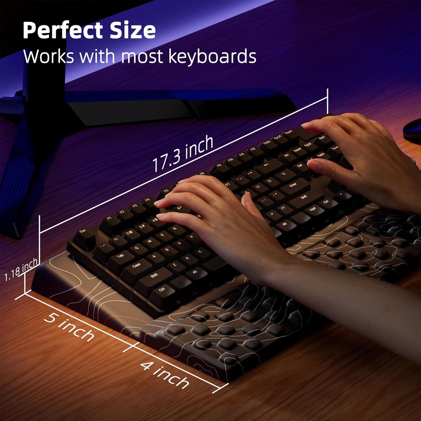 Ospelelf Tilt Keyboard Stand with Wrist Rest, Comfy Ergonomic Keyboard Riser Holder for Office Home