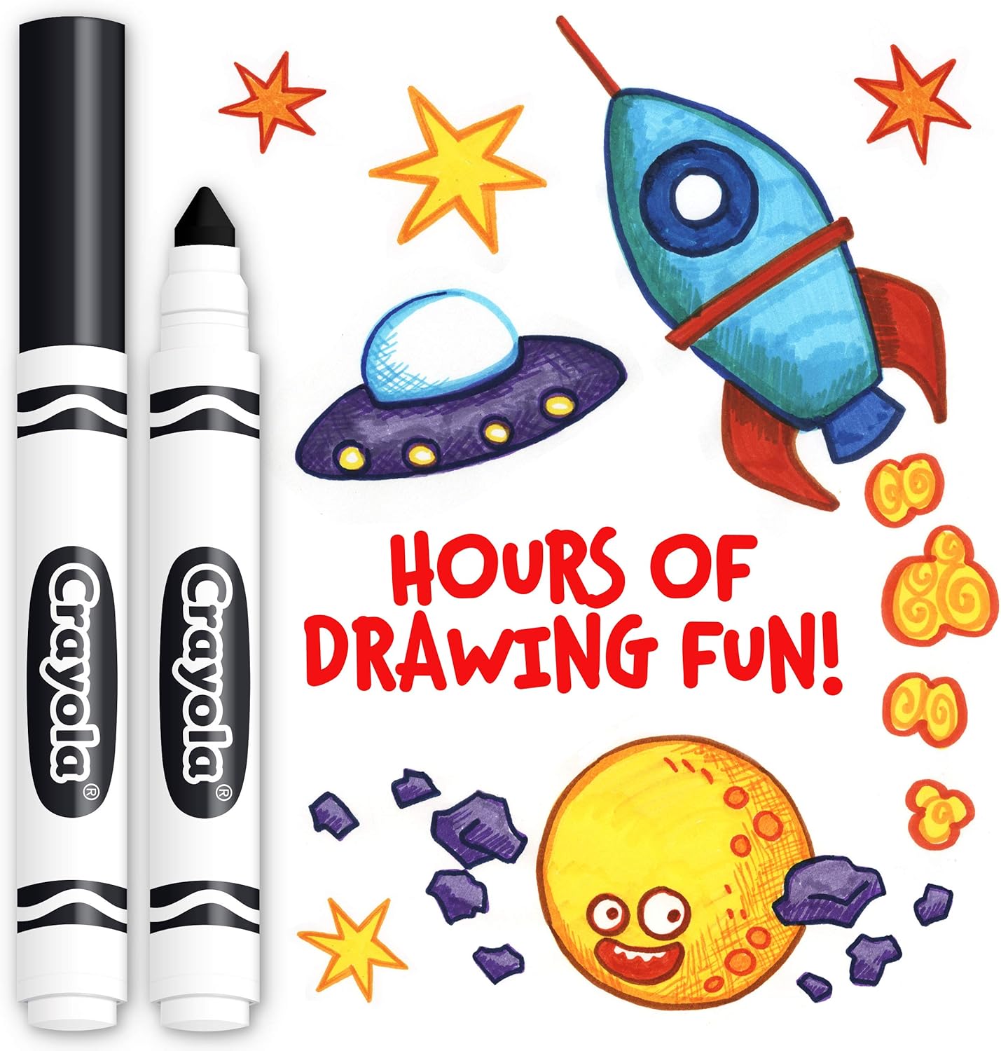 Crayola Broad Line Markers - Black (12ct), Markers for Kids, Bulk School Supplies for Teachers, Nontoxic, Marker Refill with Reusable Box