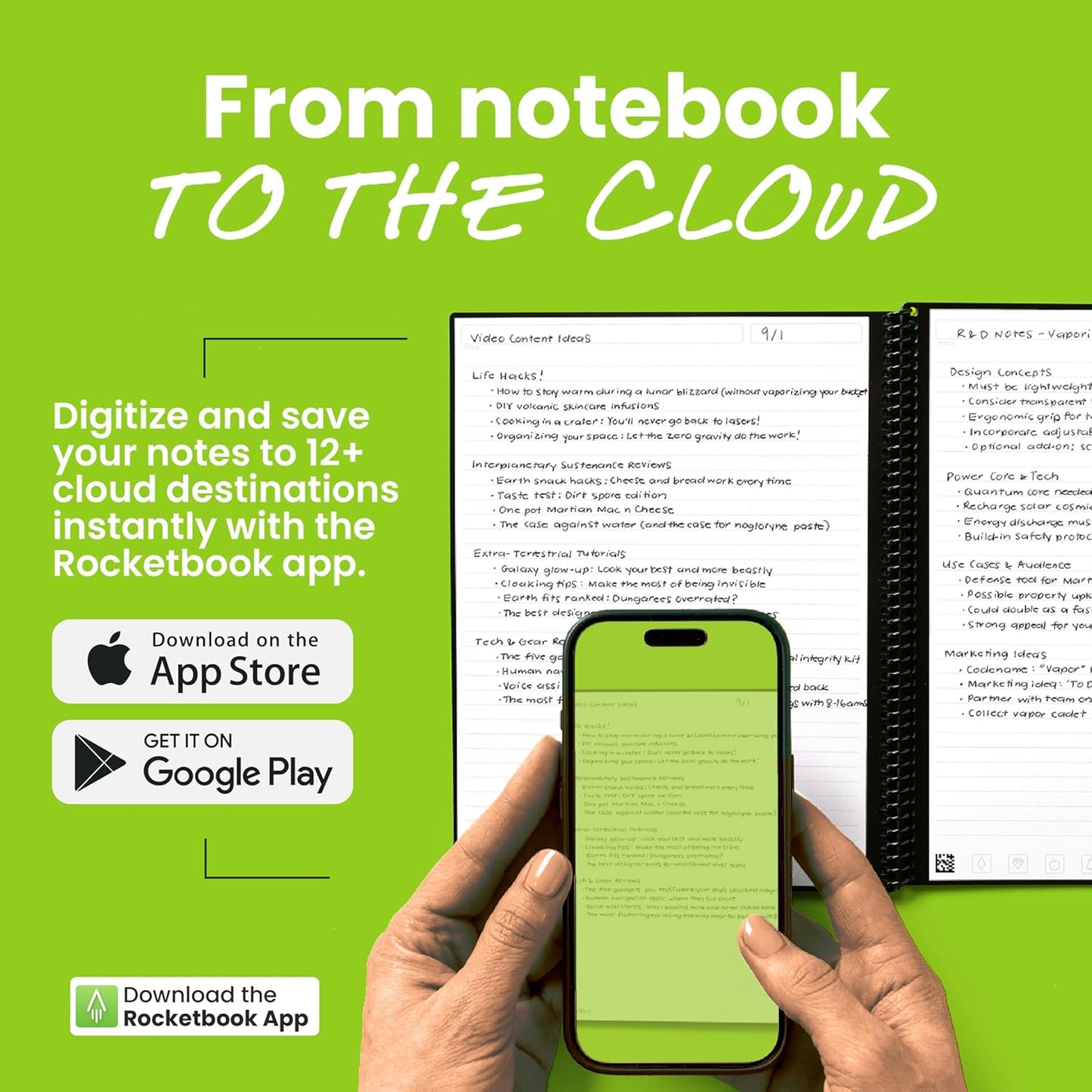 Rocketbook New Core Reusable Spiral Notebook, Letter Size 8.5x11, Teal - Lined Pages, App-Connected, Erasable, Durable Cover, Ideal for School, Work, and Creative Projects