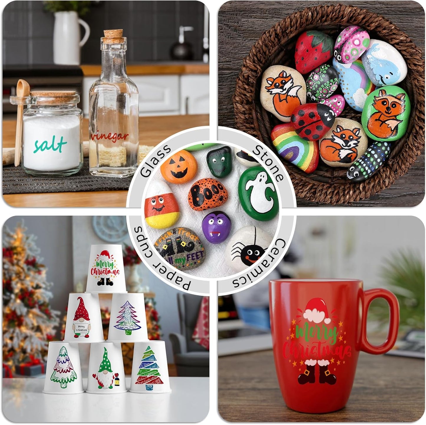 Yellow Paint Markers, 3 Pack Oil-Based Waterproof Quick Dry Permanent Paint Pen Set for Rocks Painting, Wood, Fabric, Plastic, Canvas, Glass, Mugs, Metal, Tire, Stone, DIY Craft