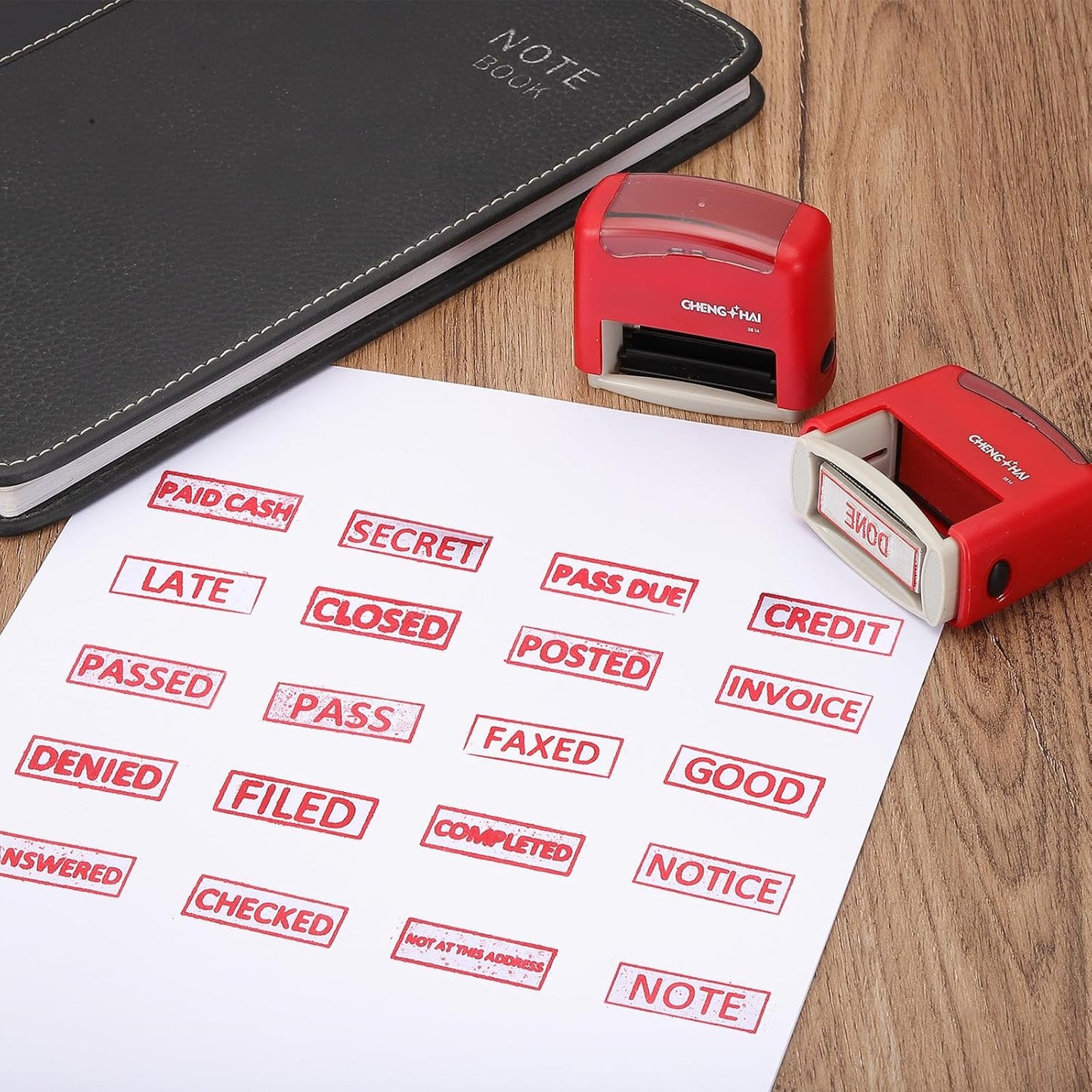 YOKIVE Void Self Inking Rubber Stamp, Office Ink Business Stamp for Office Documents, Paperwork, Warehouse, Label (Red)