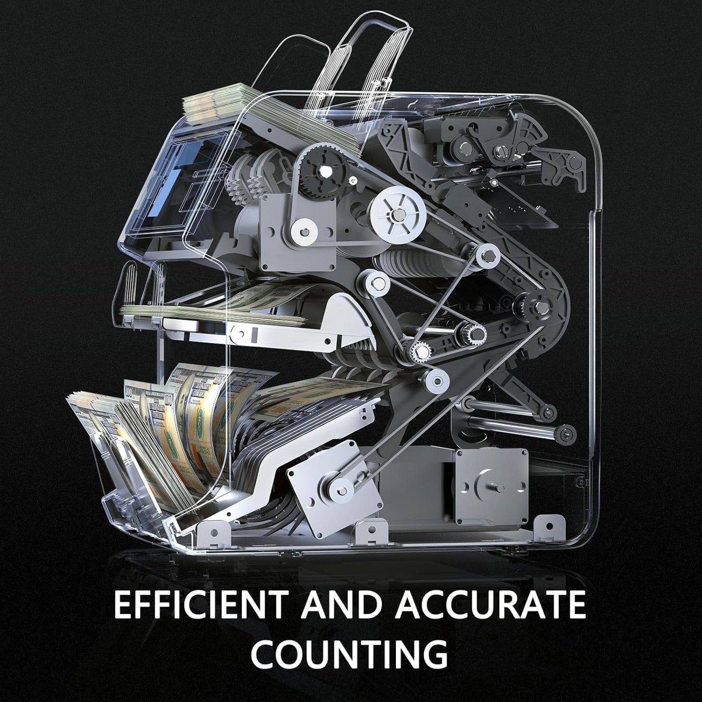 Aneken Ultra Series Mixed Denomination Money Counter with Reject Pocket, 6.9’’ Full Touchscreen, Multi Currency Sorter, 2 CIS/UV/MG/IR/IMG/DD/DBL/HLF/CHN, Bank-Level Counterfeit Detection Bill Counter