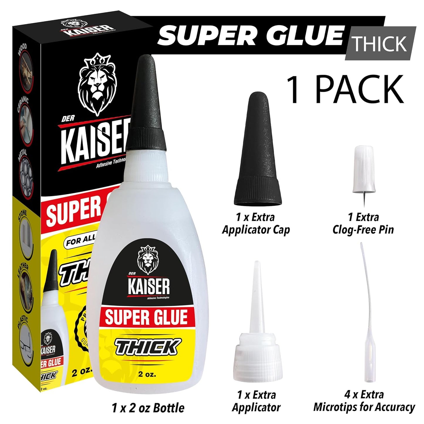 Thick Cyanoacrylate (CA) Super Glue – 2 oz Bottle – Gap-Filling Adhesive for Wood, Stone, Ceramic, and DIY Repairs
