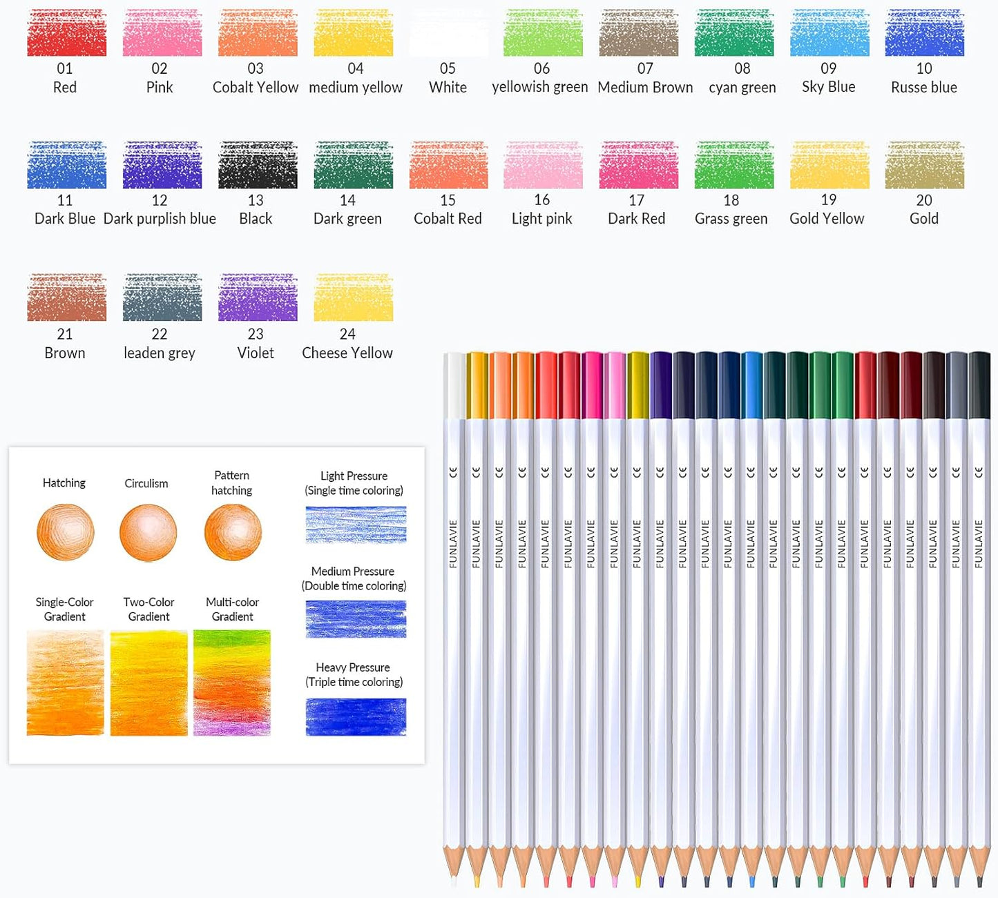 24 Colored Pencils for Adult Coloring Books,Drawing Pencils for sketching & Painting, Soft Core Oil-Based Coloring Pencil Set with Sharpener for Teens, Artists and Beginners