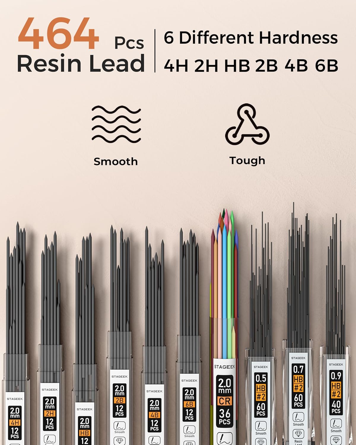 30PCS Art Mechanical Pencil Set with Leather Bag, Metal Artist Lead Pencil 0.5, 0.7, 0.9 mm, 3PCS 2mm Sketching Pencil (4H 2H HB 2B 4B 6B Color) with 464PCS Graphite Lead Refills for Drawing