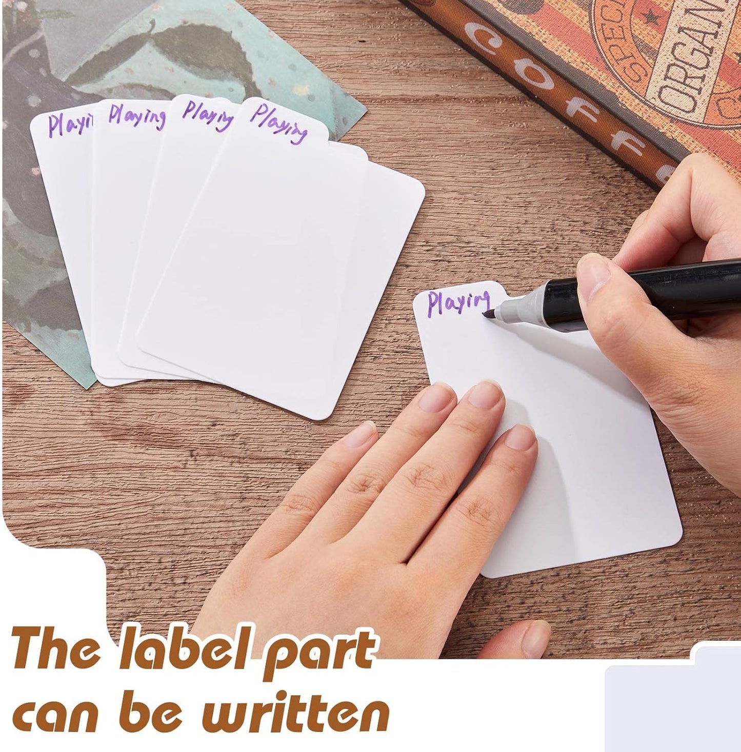 Lewtemi White Trading Card Dividers Plastic Card Separators Organizer for Sport Game Business Storage, 2.6 x 3.8 Inch/ 66 x 97 mm(50 Pieces)