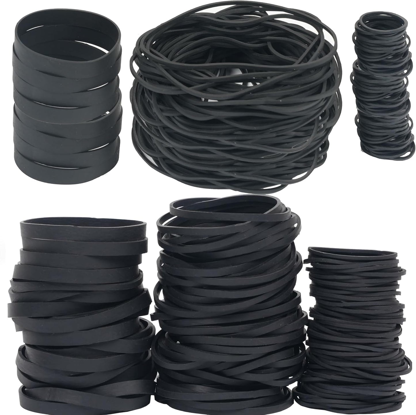 Rubber Bands Assorted Sizes Black Elastic Bands Tactical rubber bands for Office supplies 0.5lbs size10,size#16,size#33,size#64,size#84,size(4-4/5" x 1/16")