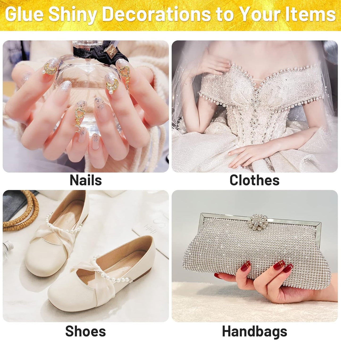 B7000 Jewelry Metal Glue with Precision Tips, Upgrade Clear B-7000 Glues Paste Transparent Liquid Fusion Fabric Glue for Phone Repair, Glass, Wooden, Rhinestone Jewelry Crafts, DIY Tumblers (4 x15ML)