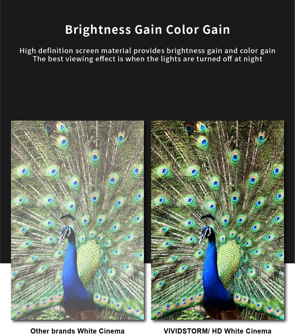 VIVIDSTORM-Projector Screen with Stand S 100 inch Portable Folding Stand Indoor Tension Floor Screen 4k HD White Cinema, 4K/3D/UHD Gaming/Home Cinema,Compatible with Normally Projector,VSDSTW100H