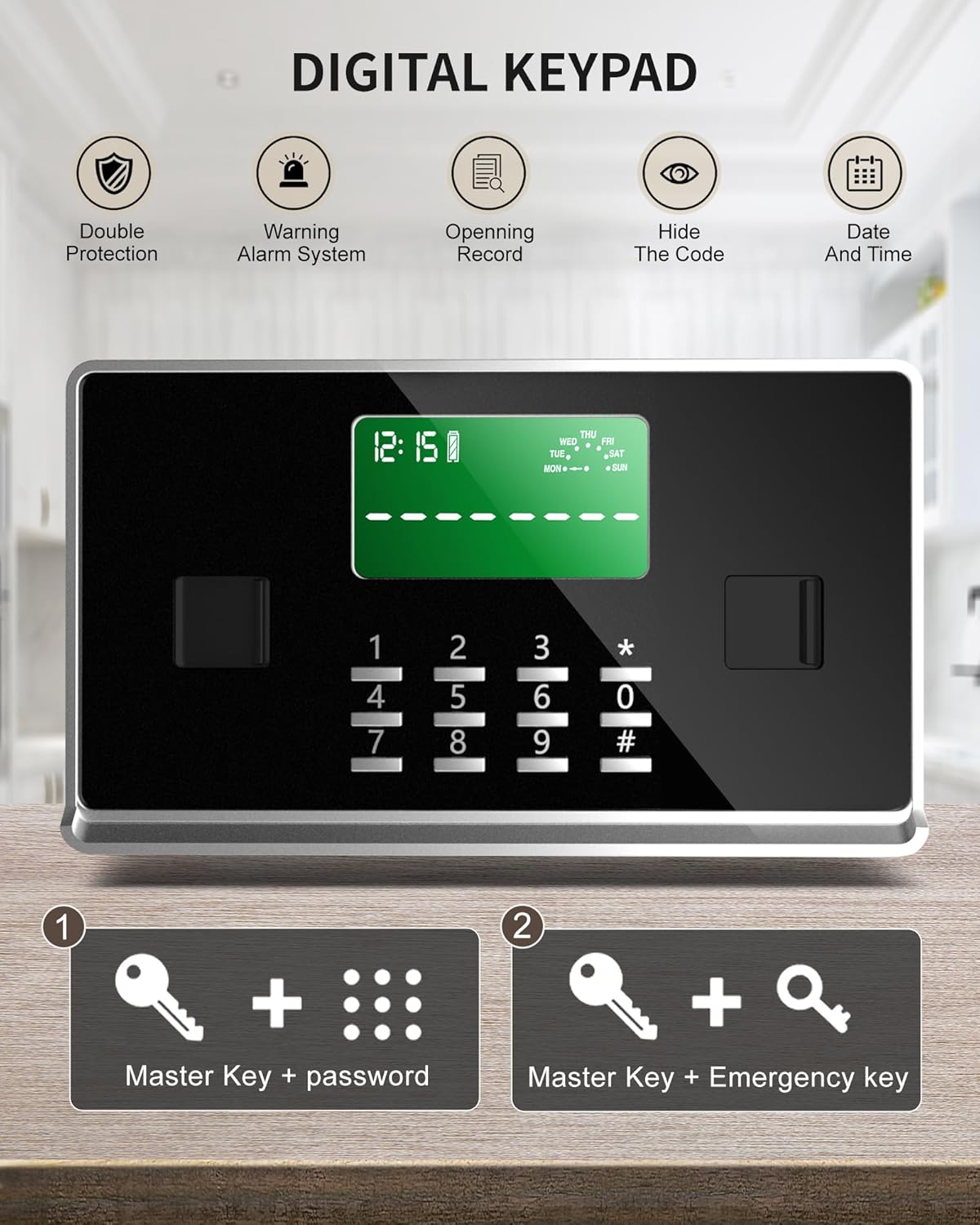 【US STOCK】TIGERKING 17.6 Cubic Feet Extra Large Heavy Duty Safe Box, Home Safe with Double Safety Key Lock and Separate Lock Box, Digital safe with 3 Removable Shelf for Home Hotel Office,235lbs