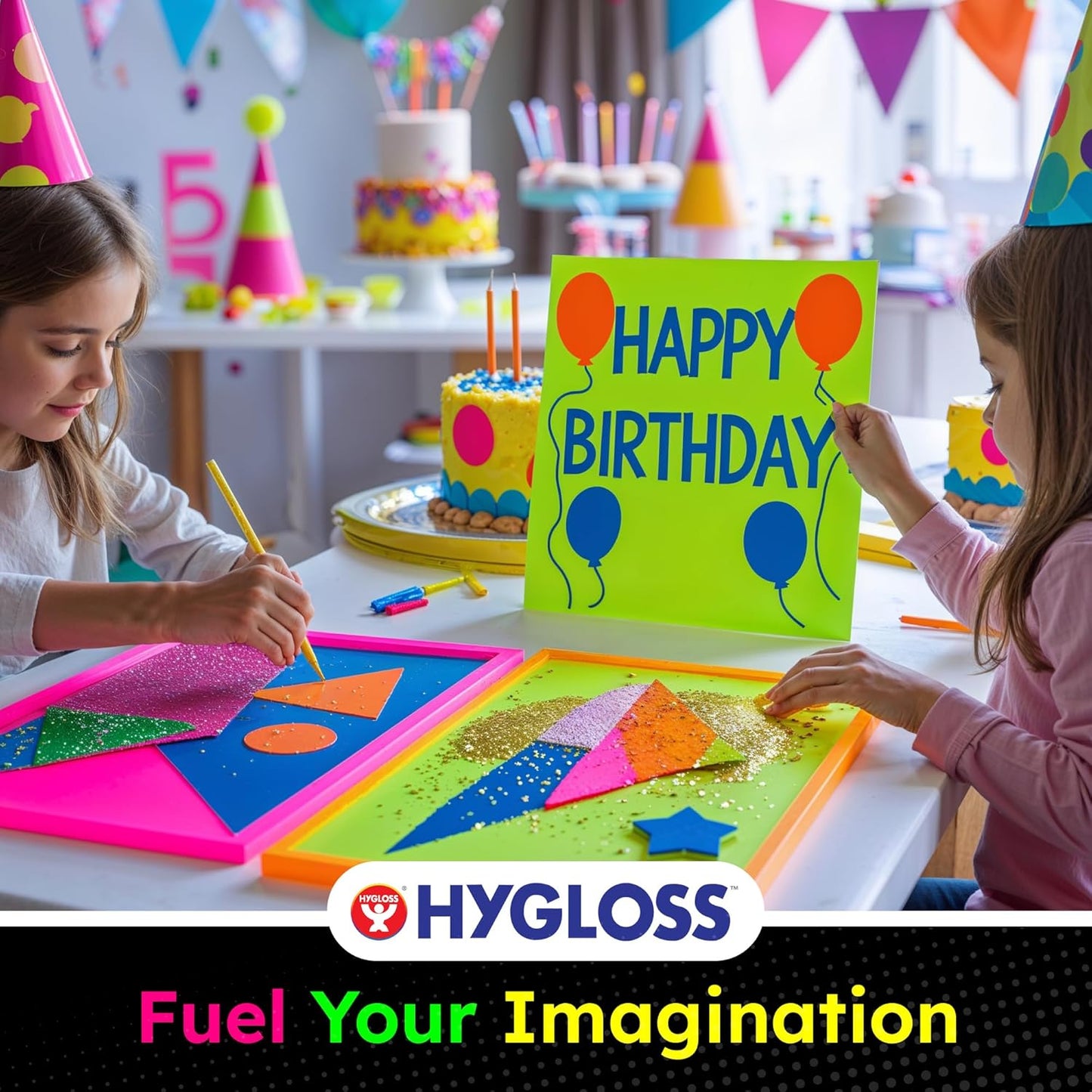 Hygloss Medium Poster Board 11x14 - 100 Assorted Neon Color Poster Boards Bulk Pack - 10 Pt. Thickness Colored Poster Board Paper for Projects, Signs, Displays - Posterboard Multipack 11" x 14"