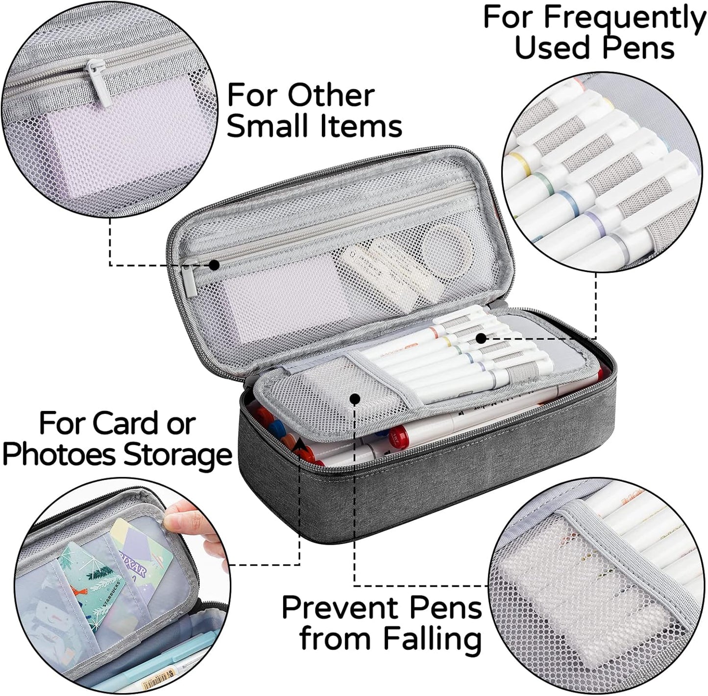 WEMATE Pencil Case, Large Storage Organizer for Stationery, Back - to - School Essential, Teacher Must - have, Big Pencil Pouch, Marker Case School Supplies for College & High School