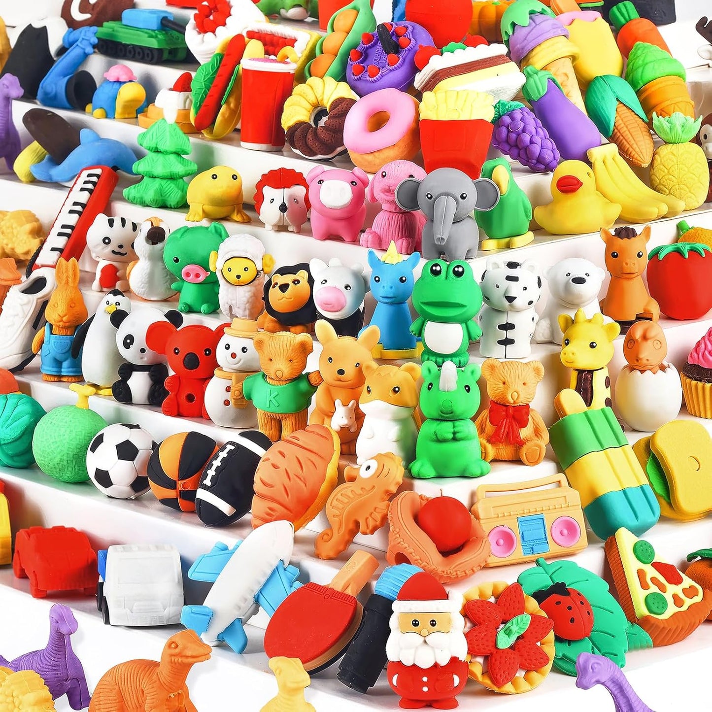 Zkptops 110pcs Animal Eraser Kids Animal Pencil Erasers Desk Pets Puzzle Erasers Bulk Mini Eraser Prize Toys Gift for Classroom Rewards, Treasure Box, Student Game Prizes, Easter Egg Fillers