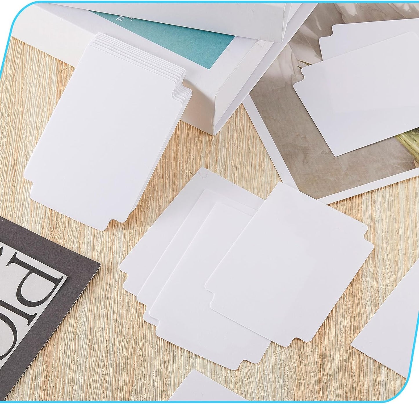 White Trading Card Plastic Divider Cards Sorting Tray Playing Separator Organizer Pages for Games Sports Supplies, 69 x 97 mm(250 Pieces)