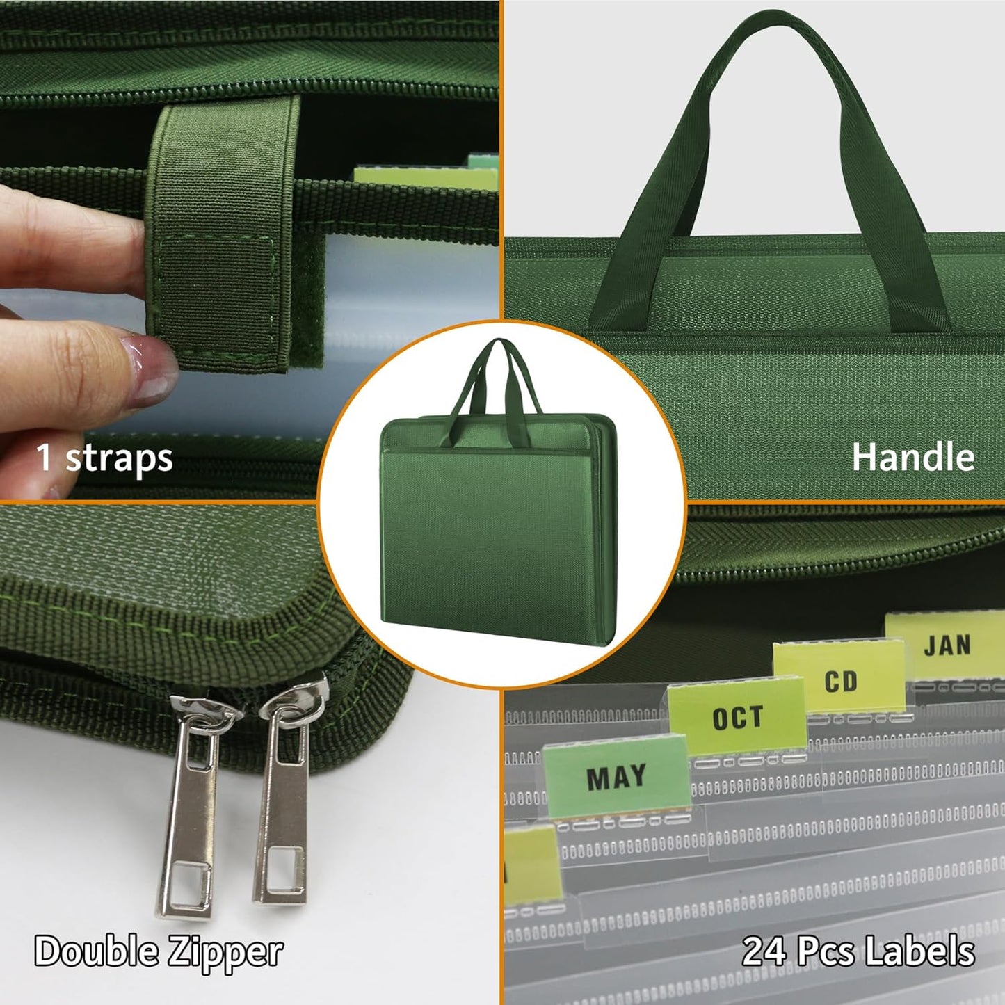 File Organizer Fireproof Expanding Accordion File Folder with Zipper Labels13 Pockets Document Organizer Holder Storage Box Bag for Business Office Receipt Home Travel