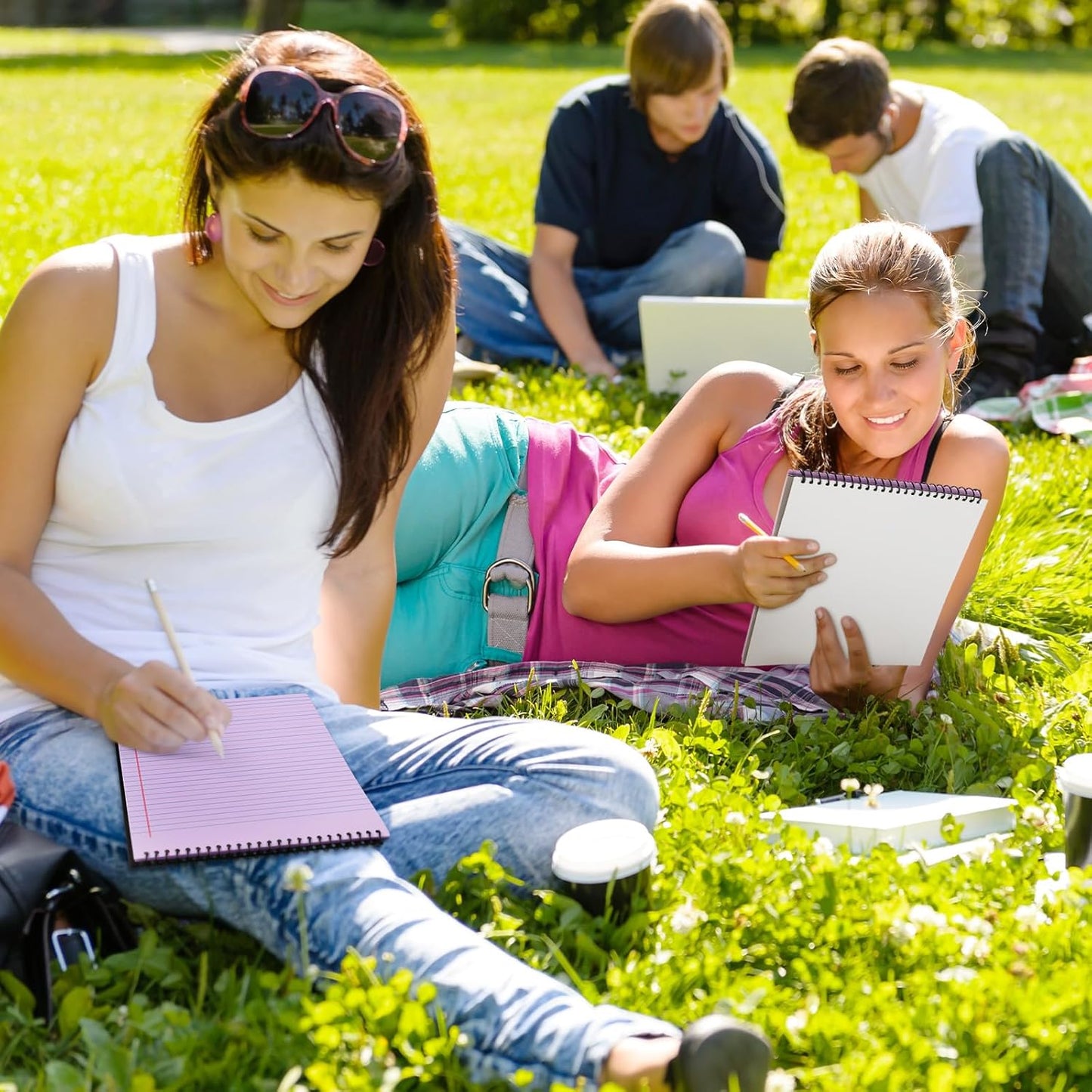 6 Pcs Legal Pad Top Spiral Bound Notebook 70 Sheets Wirebound Notepad Double Sided Ruled Memo Steno Pad with Stiff Back Cover for Business(8.5 x 11 Inches,No Holes,Purple)