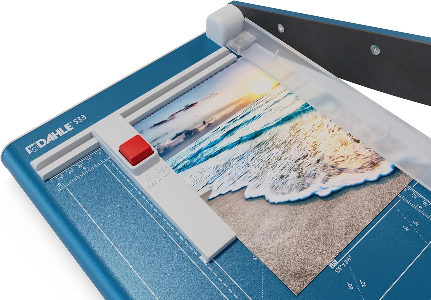 Dahle 534 Professional Guillotine Trimmer, 18" Cut Length, 15 Sheet Capacity, Self-Sharpening, Manual Clamp, German Engineered Paper Cutter