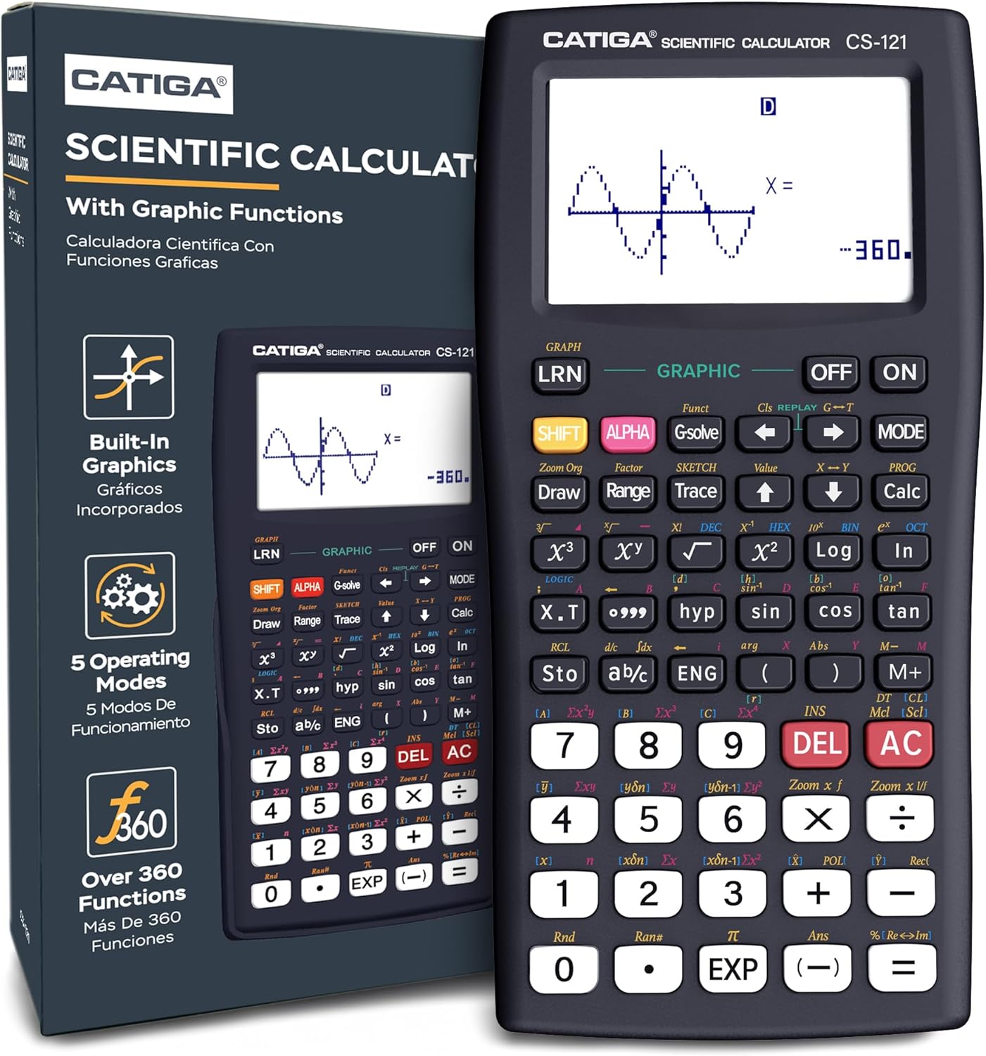 Scientific Calculator with Graphic Functions - Multiple Modes with Intuitive Interface - Perfect for Beginner and Advanced Courses, High School or College