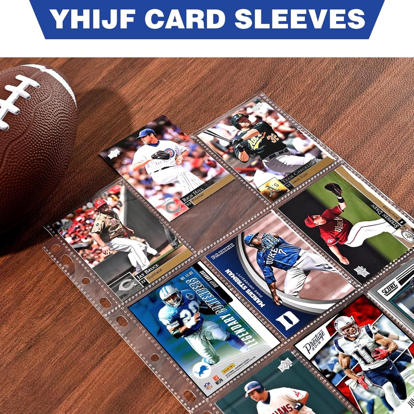 100 Pack 9 Pocket Double Side Card Sleeves Binder Sheets, Holds 1800 Cards, Trading Card Binder Sleeves for 3 Ring Binder, Card Sleeve Pages for Baseball, Football, Business, TCG, Kpop Cards