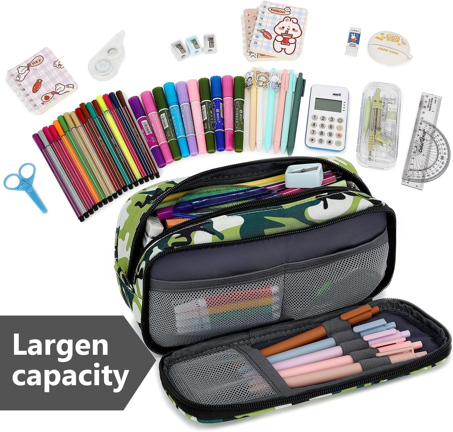Pencil Cases for kids, Large Capacity Pencil Pouch, Office College School Marker Organizer Case pen for Men Women Adult Teens