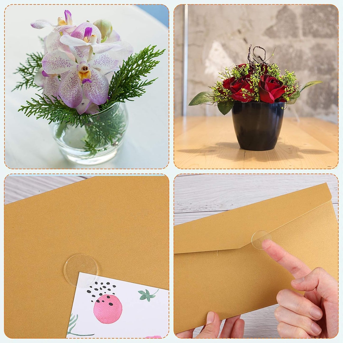 Zonon 200 Pcs Double Sided Adhesive Dots Clear Glue Point Tape Stickers Balloon Glue Round Mini No Traces Adhesive Sticker Dot Sticker for Classroom Decor Craft DIY Office (0.79 Inch/ 20 mm)