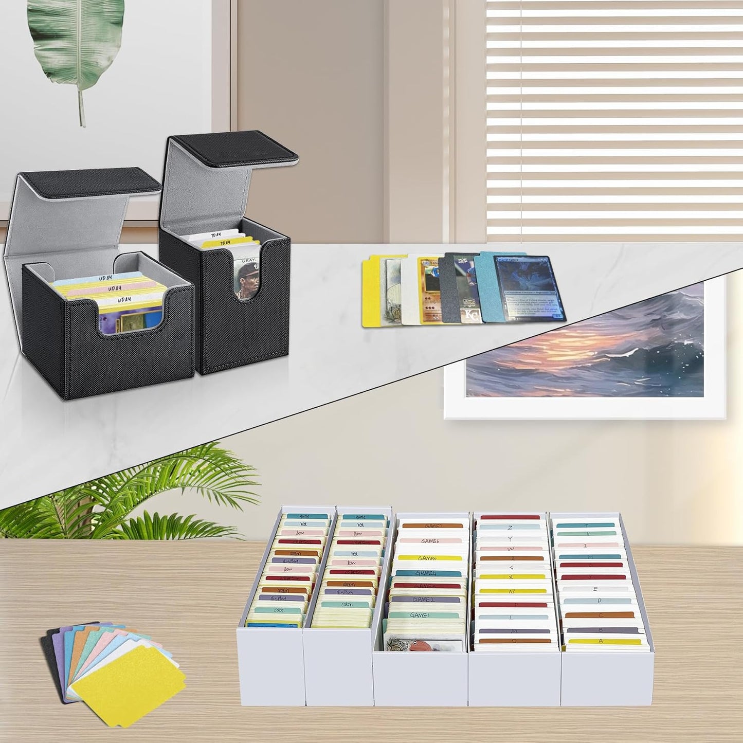 Trading Card Dividers, Multicolor 100-Pack Paper Card Dividers for MTG, TCG, Sports Card Organizer, Fits Standard Card Storage Boxes