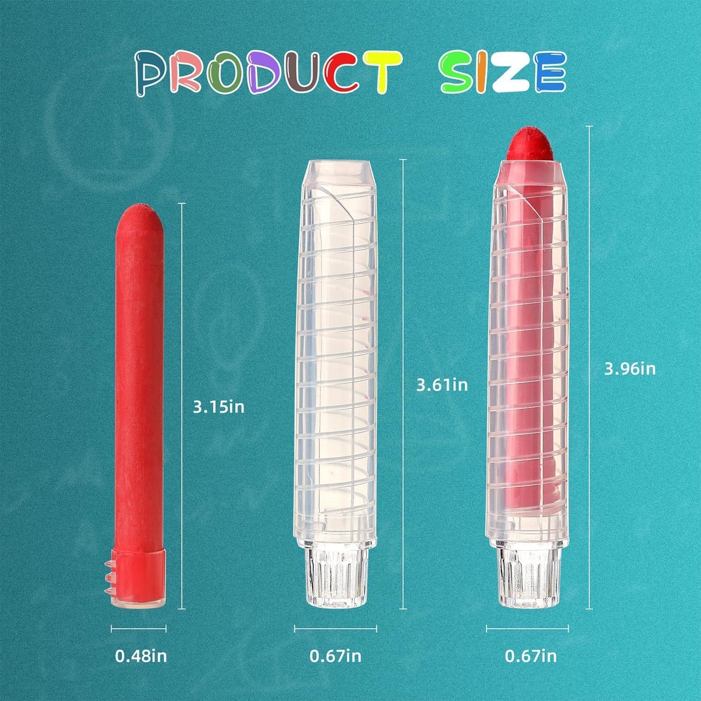 48 Pcs Dustless Chalk Colored twistable Chalk for Blackboard Doodling, Drawing, Writing, Colour Mixture