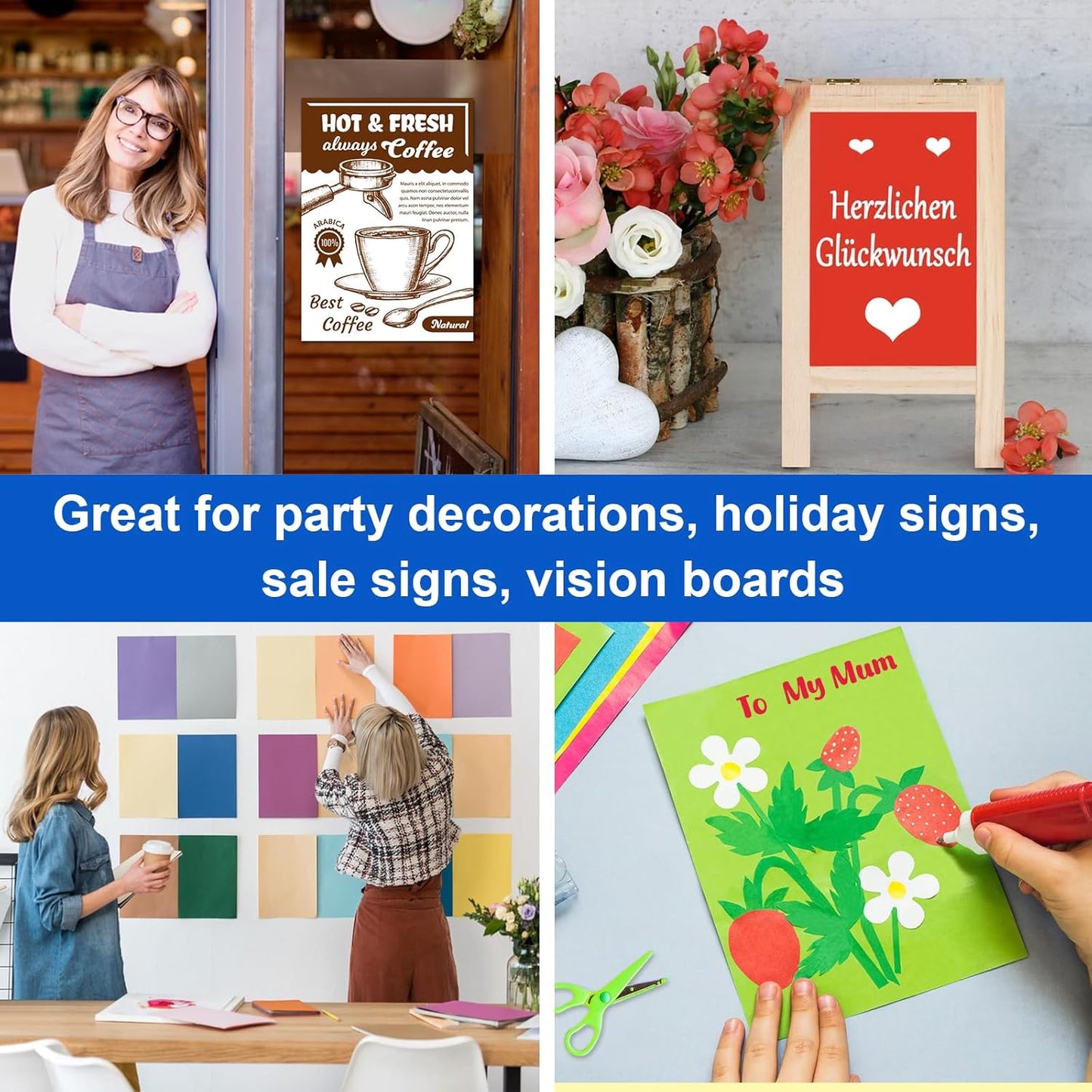 30 Pcs 11" x 14" Colored Poster Board Paper ROOKEA Colorful Poster Board Bulk 230 Gsm Thick Blank Smart Vision Boards for School Arts Craft Projects Drawing Scrapbooking Graphic