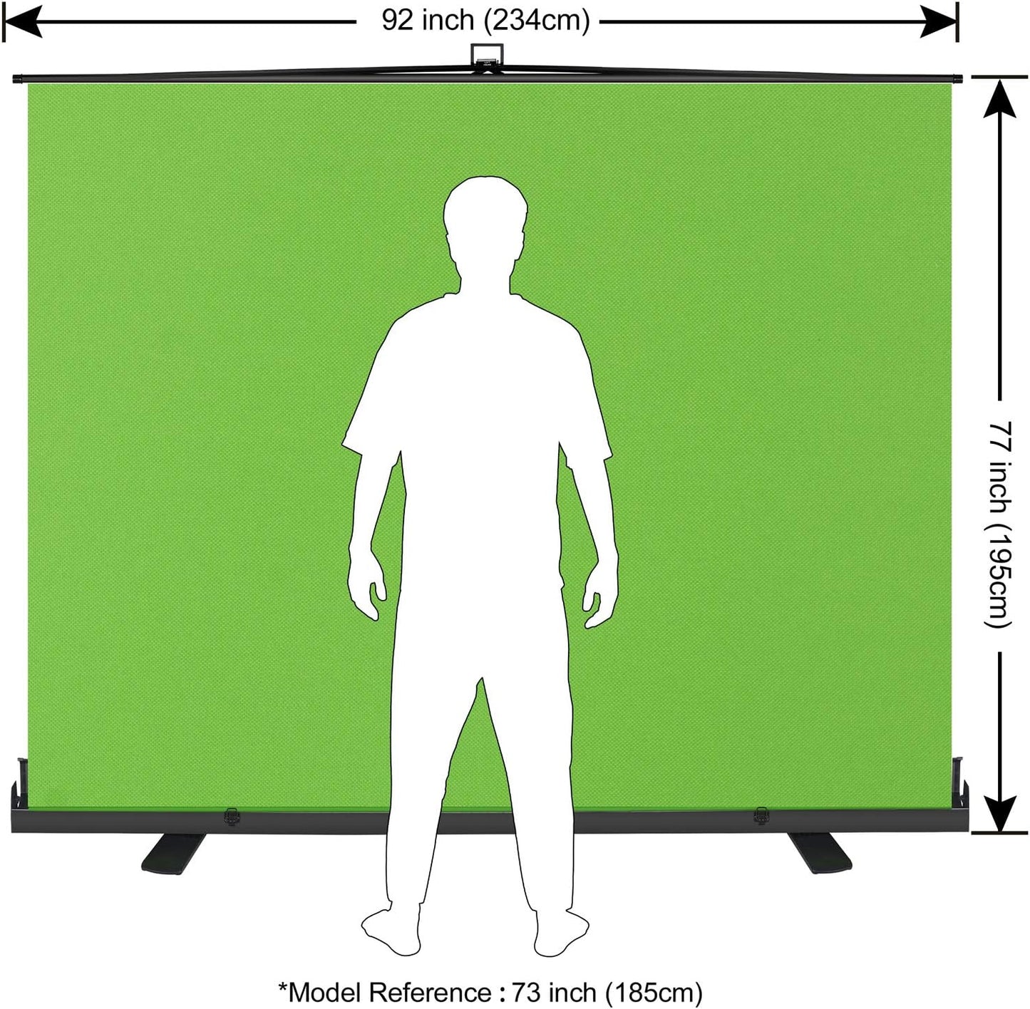 EMART 77x92in Collapsible Chromakey Panel Green Screen for Photo Backdrop Video Studio,Portable Pull Up,Solid Aluminium Base Wrinkle-Resistant Fabric,Auto-Locking Air Cushion Frame