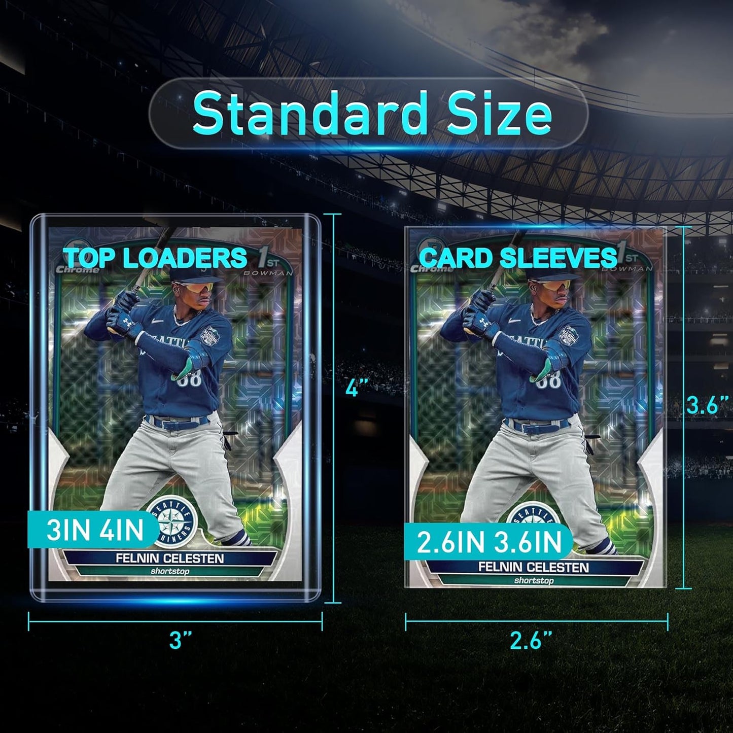 400 Card Sleeves - 3"x4" Hard Plastic Top Loaders for Cards - Trading Card Sleeve & Baseball Card Holder - Premium Topload Ablum Photocard Holder for Sports, Game & Kpop Cards (200Soft+200Hard)