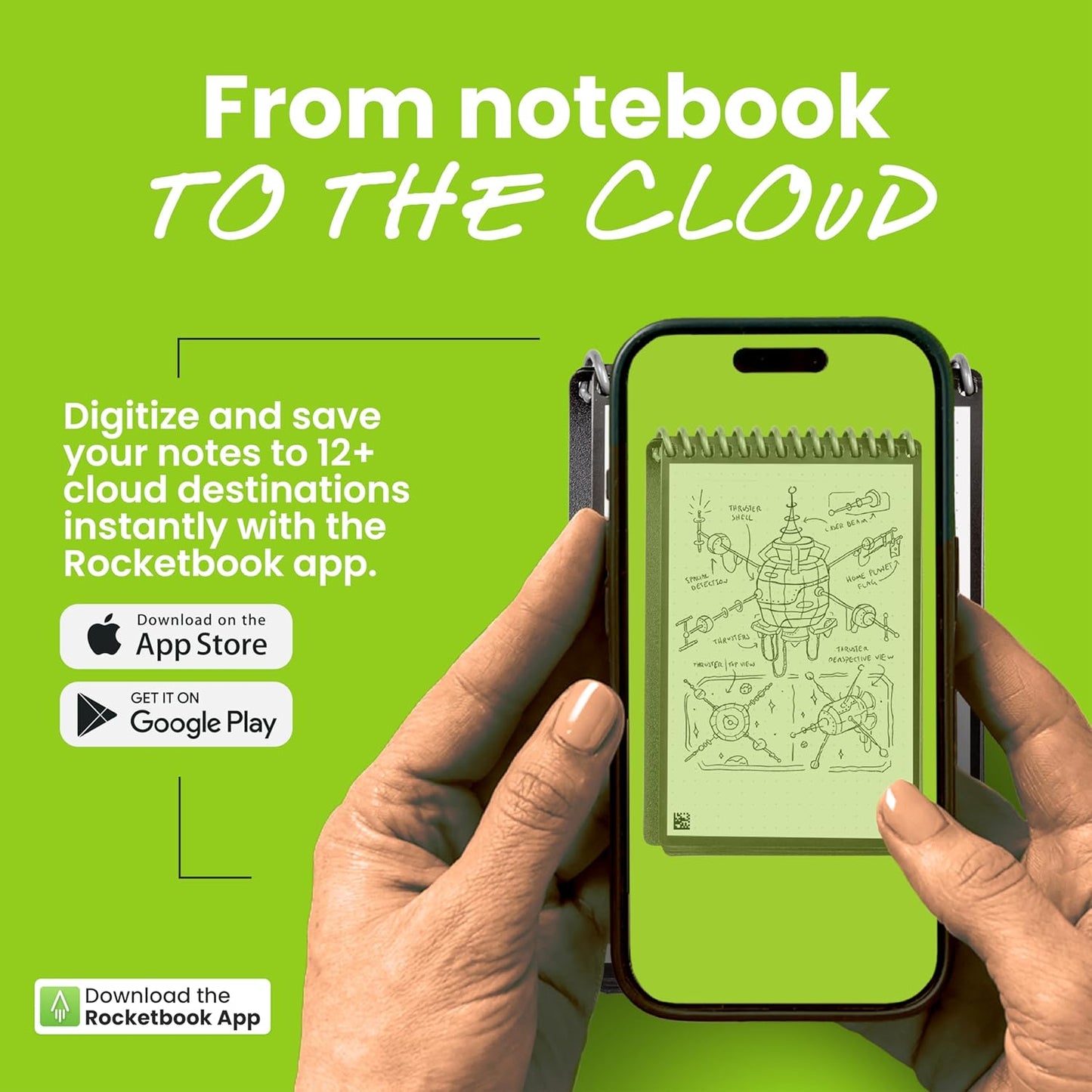 Rocketbook New Mini Reusable Smart Notepad, Pocket Size Notebook 3.5x5.5, Dark Blue - Dotted Pages, App-Connected, Erasable, Ideal for On-The-Go List Taking & Quick Notes Anywhere