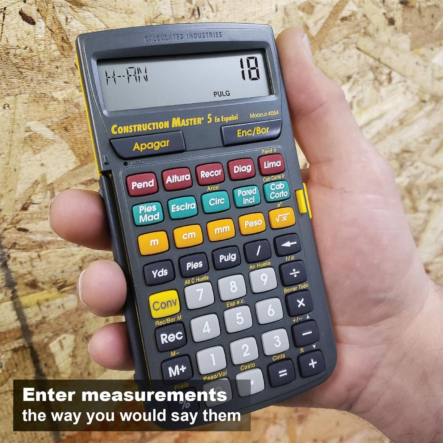 Calculated Industries 4054 Construction Master 5 en Espanol Construction Feet-Inch-Fraction Calculator for Carpenters [Calculadora de construcción con pies, pulgadas y fracciones para carpinteros]