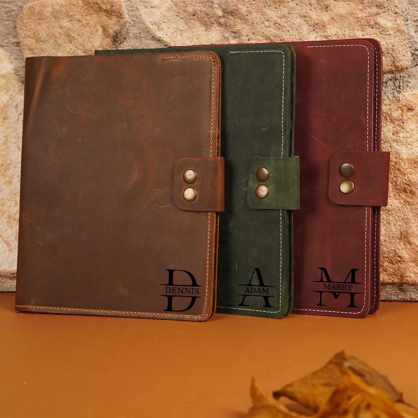 Custom Leather Portfolio, Leather Padfolio, Portfolio Folder, A5 Padfolio for Women, Leather Notebook Cover, Leather Padfolio Gift 8.5"x7" (Brown)