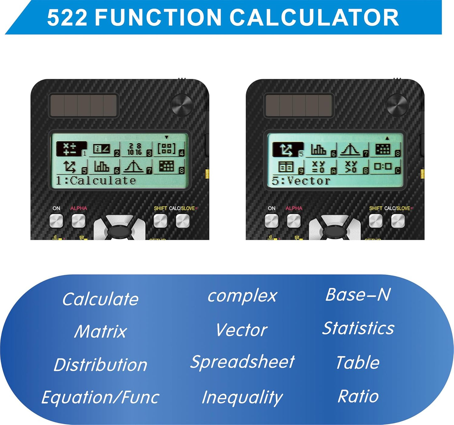 Scientific Calculators, Type-C Rechargeable Desktop Math Solar Calculator with 552 Functions & Notepad, School Supplies for Middle High School & College Students, 991EX (Black)