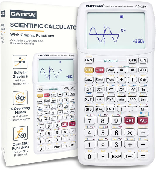 CATIGA Scientific Calculator with Graphic Functions - Multiple Modes with Intuitive Interface - Perfect for Students of Beginner and Advanced Courses, High School or College