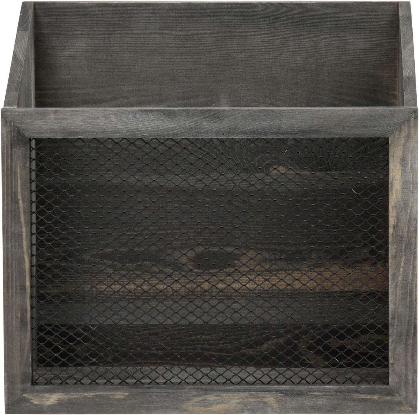 MyGift Rustic Magazine Holder Vintage Gray Wood and Chicken Wire Design Wall Mounted/Tabletop Mail Sorter, Farmhouse Home, Bathroom, Office Magazine Rack