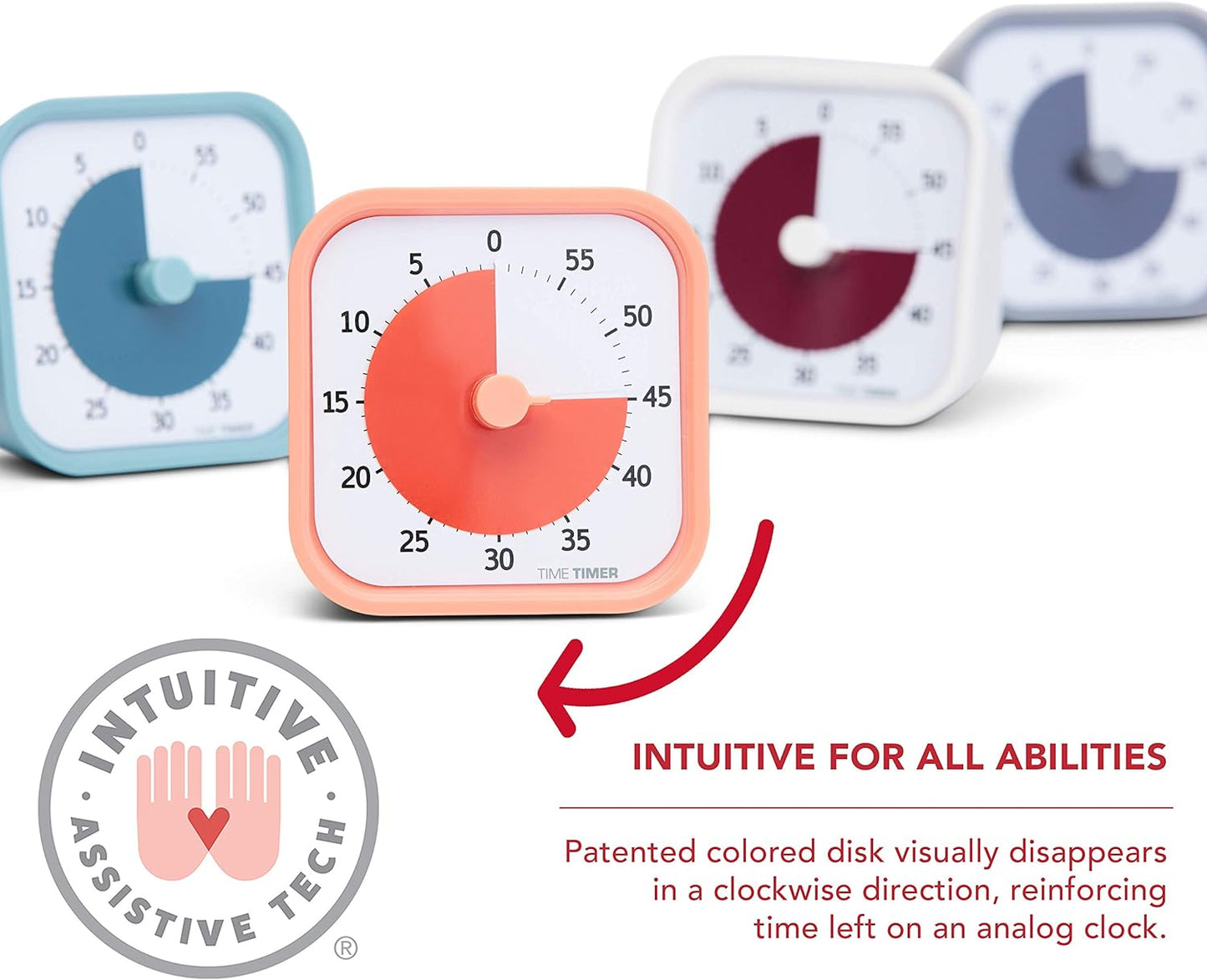 TIME TIMER Home MOD - 60 Minute Kids Visual Timer Home Edition - For Homeschool Supplies Study Tool, Timer for Kids Desk, Office Desk and Meetings with Silent Operation (Dreamsicle Orange)