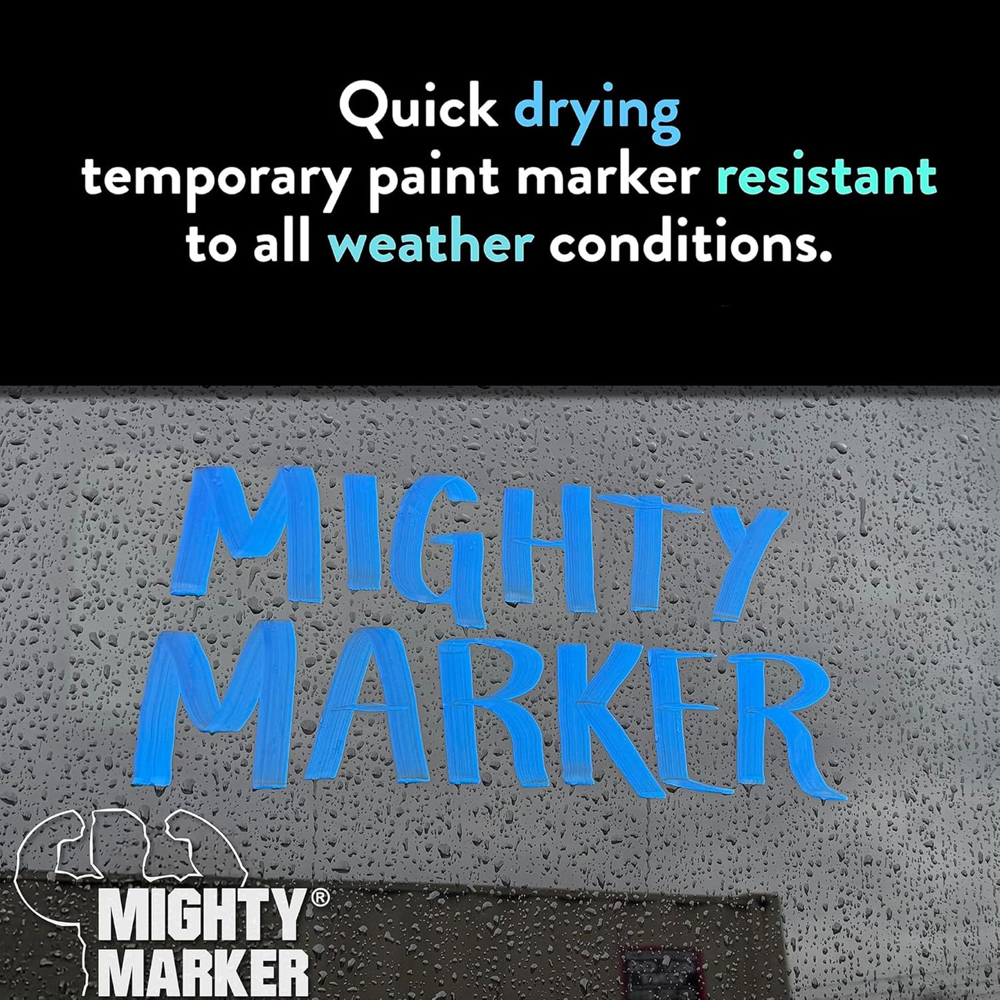 FM-43 Auto Body and Glass Paint Marker, No-Ghost, Highly Water-Resistant, 2.3mm Bullet Tip, Valve Action, 6 Bonus Reversible Tips, Made in USA - Fl. Blue 6 pack