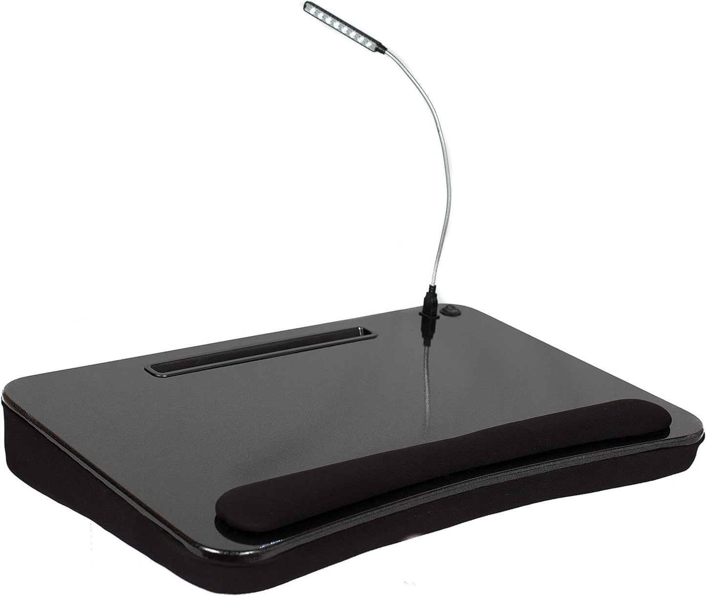 Sofia & Sam XLG Deluxe Lap Desk with Tablet Slot (with USB Light, Black)