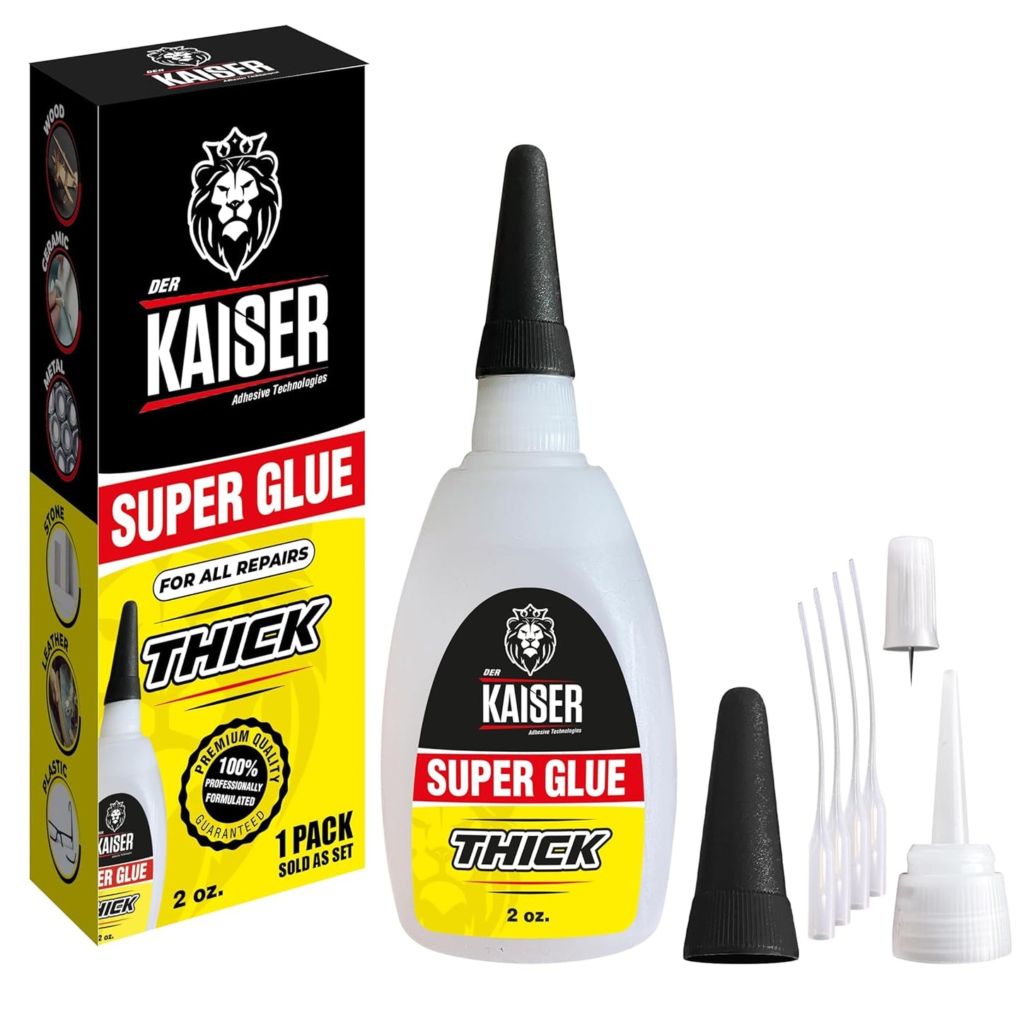 Thick Cyanoacrylate (CA) Super Glue – 2 oz Bottle – Gap-Filling Adhesive for Wood, Stone, Ceramic, and DIY Repairs