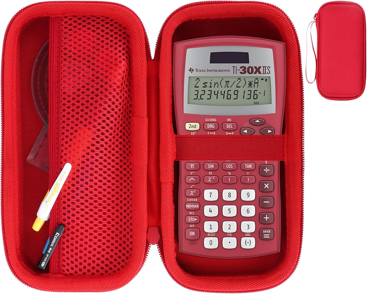 Hard Case Replacement for Texas Instruments TI-30XIIS TI-30XS TI-30Xa TI-36X Pro Scientific Calculator Case Only (Red Case)