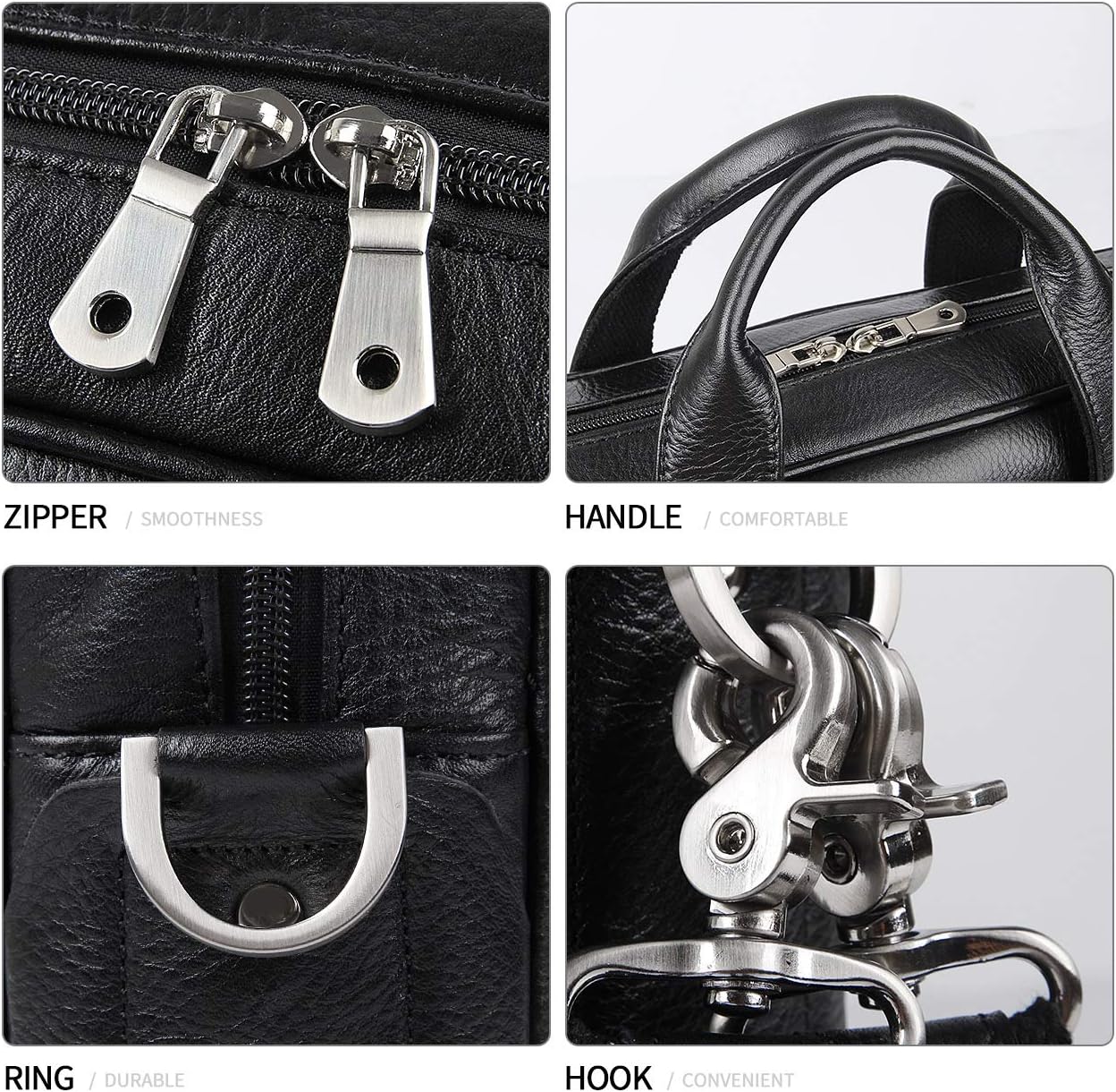 Augus Leather Laptop Briefcase for Men,Waterproof Travel Messenger Duffle Bags 15.6 Inch Laptop Bag