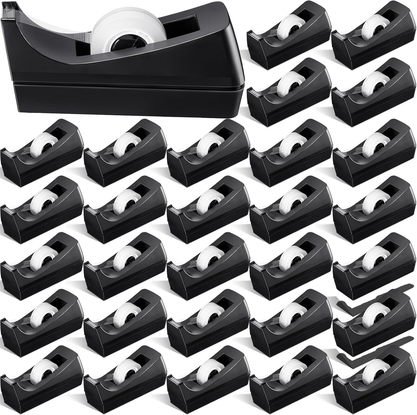 Colarr 30 Pack Desktop Tape Dispenser Non Skid Base Tape Dispensers Desk Tape Dispenser Tape Roll Dispenser for Office Home, Tape Not Included