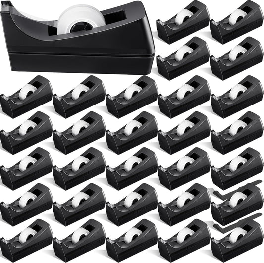 Colarr 30 Pack Desktop Tape Dispenser Non Skid Base Tape Dispensers Desk Tape Dispenser Tape Roll Dispenser for Office Home, Tape Not Included