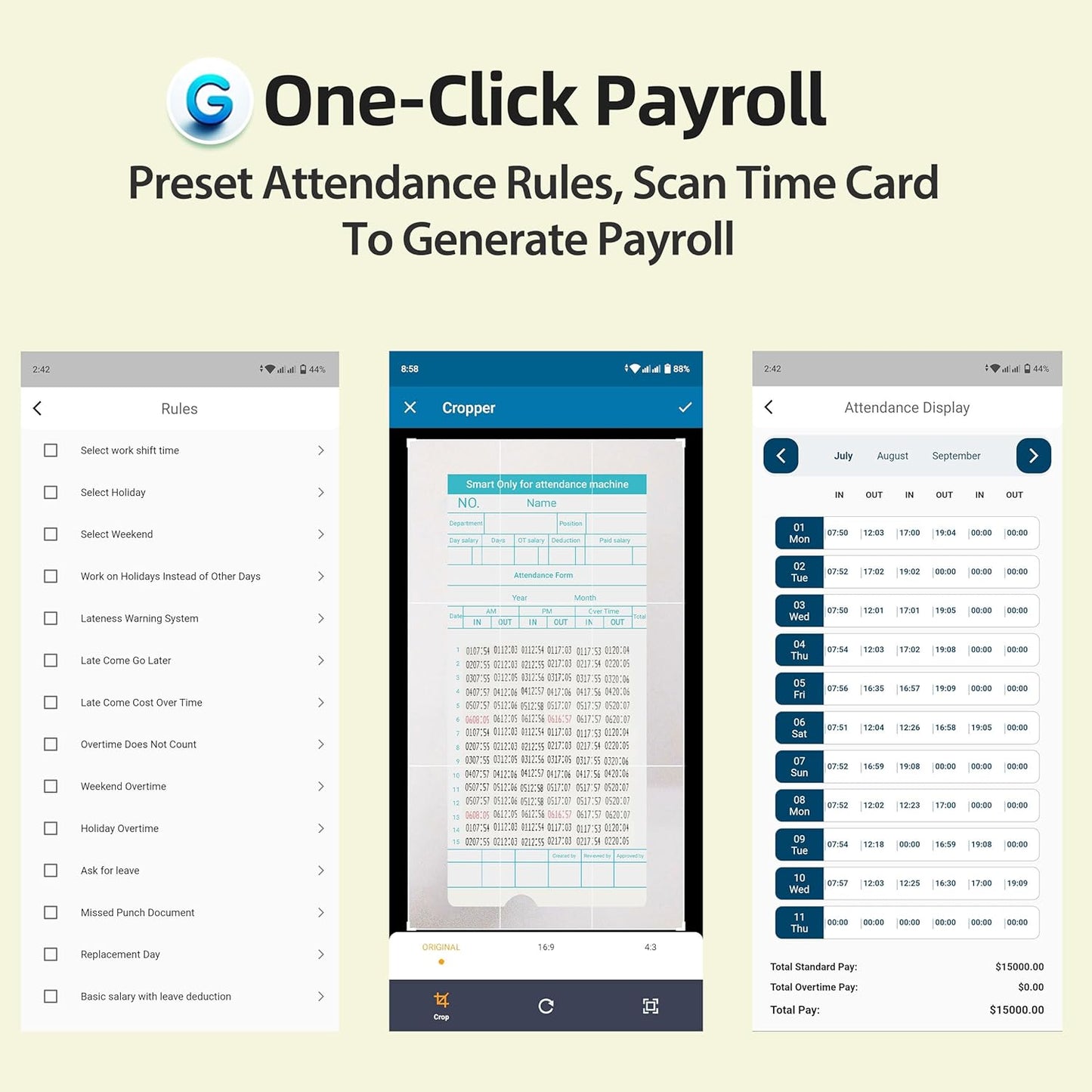 Time Clocks for Employees Small Business, Auto-Align Time Clock, 6 Punches per Day Time Machine, Clock in Machine for Employees with Time Cards, 2 Ink Ribbons and 4 Racks (White-App)