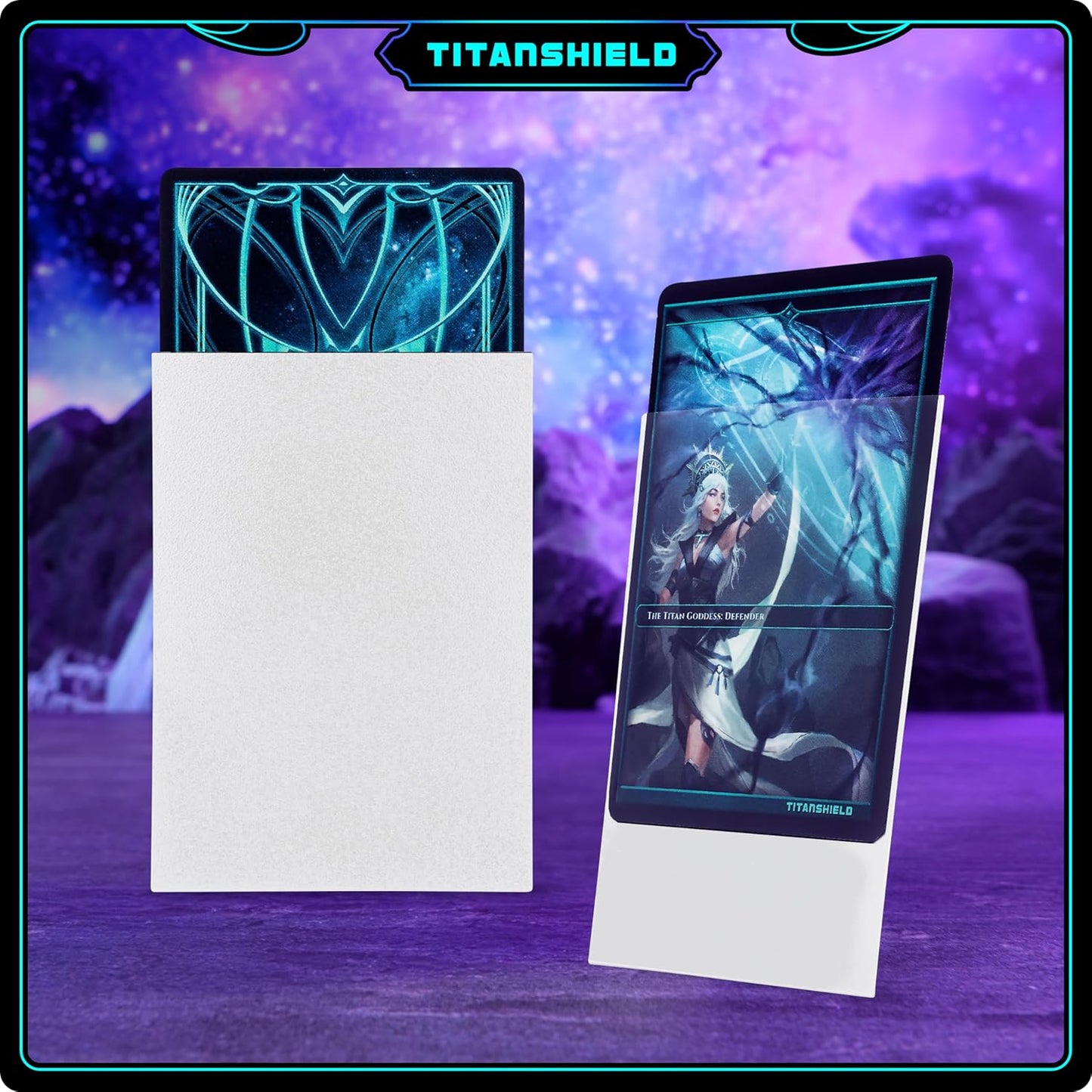 TitanShield TitanShield (150 Sleeves, White) Compatible with Standard Sized Board Games, MTG Magic The Gathering, Pokemon, Lorcana, and Trading Card Sleeves Deck Protector 2.5" x 3.5" 66x91mm
