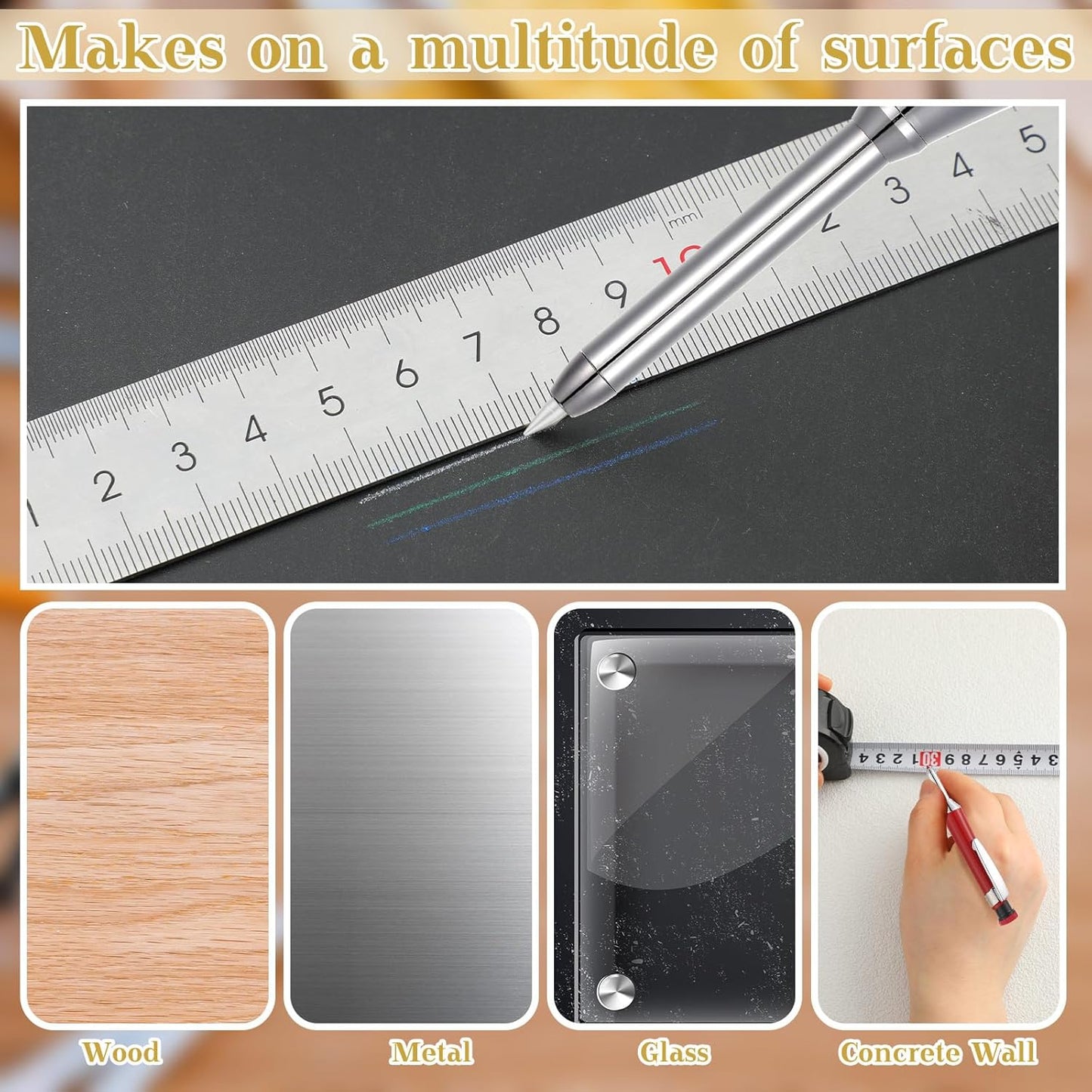 Spakon 60 Pcs 2.8mm Lead Refill Carpenter Construction Pencils Marker Lead Refills Dry Mechanical Woodworking Pencil Tools for Writing Drawing Drafting (Multicolor)